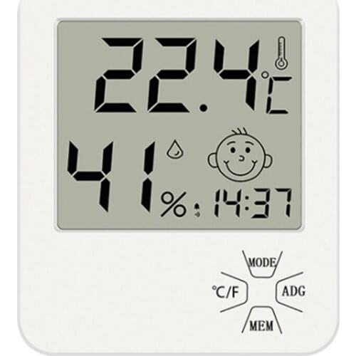LCD Electronic Digital Temperature Humidity Meter Indoor Outdoor Thermometer Hygrometer Weather Station Clock