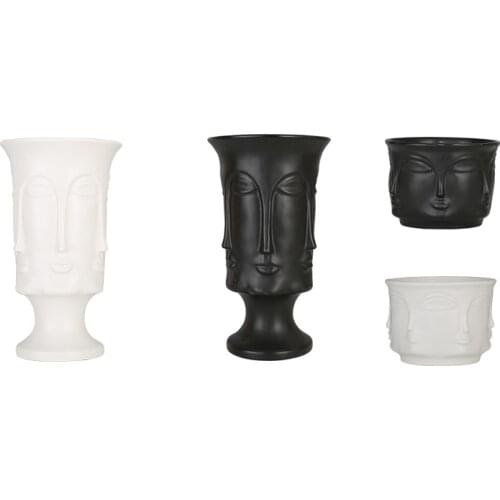 Nordic Faceted face Ceramic flower pot Matte matte Gold Silver Creative flower pot decoration