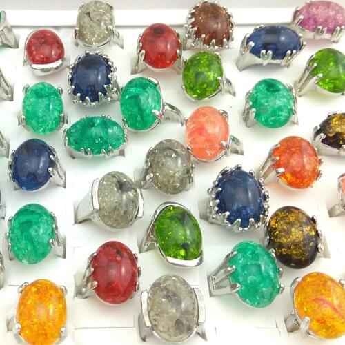 Fashion Shinning Stone Rings Mixed Size Prong Setting Costume Rings 50pcs/Lot Wholesale Free Shipping