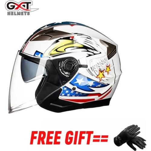 Motorcycle Dual Visor Helmets Bike Scooter Riding Helmet Kart Motorbike Men Women Large Sun Visor Casque