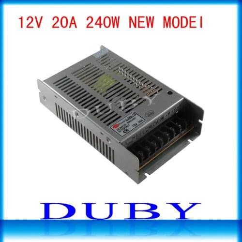 New Arrival 12V 20A 240W Switching power supply Driver For LED Light Strip Display AC100-240V Factory Supplier Free Shipping