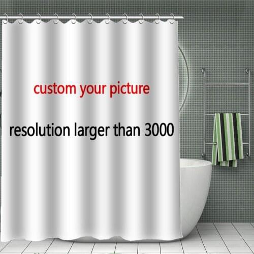 Drop Shipping Print Your Pattern, Custom Designer Shower Curtain Polyester Fabric Bath Curtain Waterproof With Hook For Bathroom