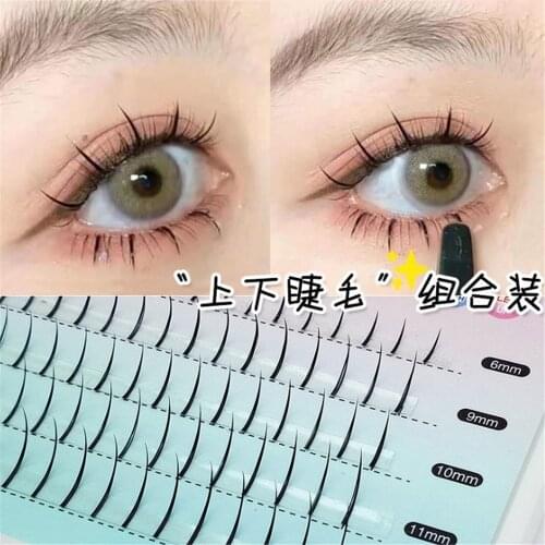 Makeup Natural False Eyelashes Fairy Hair Grafting Top To Bottom Mixed Model Segmented Lifelike Single-cluster Planting Eyelashe