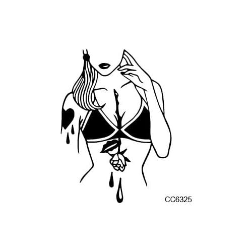 Rocooart CC6325 Underwear Woman Temporary Tattoo Sticker Vintage Style Tatuagem For Girls Lady Taty Water Transfer Fake Tattoo