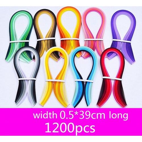 1200pcs 5mm*39cm yan paper roll paper handmade paper yan paper painting material Paper Quilling Paper Rolling 9 colors choose