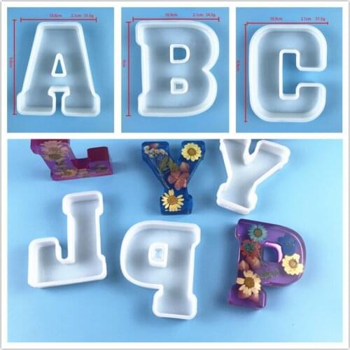 10cm A To Z Letter Silicone Molds Alphabet Epoxy Resin Mold for DIY Resin Craft Birthday Party Wedding Home Decoration Designer
