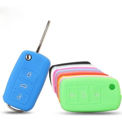 Silicone Car Key Cover For Volkswagen VW Golf4 5 6 7 Bora Jetta POLO MK4 MK6 Bora Passat B5 B6 Superb Tiguan Beetle 3B