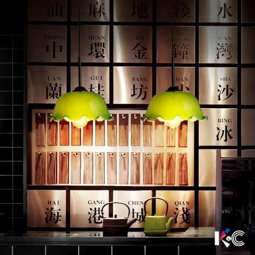 Vintage Retro Nostalgia Old Shanghai Republic Restaurant Bar Cafe Glass Lampshade Pendant Light For Kitchen Living Room Lamp