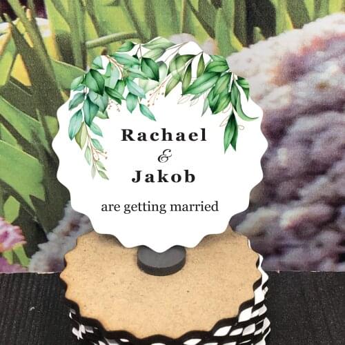 Save the Date Wooden Magnet for Your Guests and Colorful Printed Wedding, Henna, Christening Gifts 25 pcs