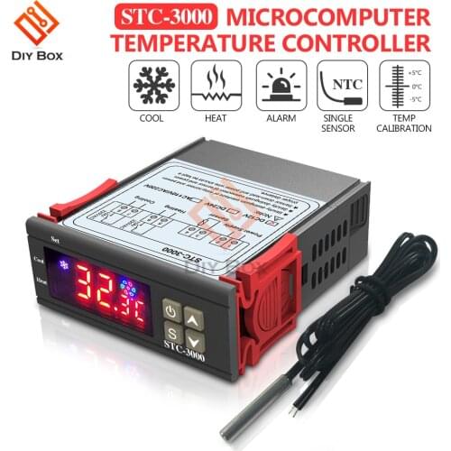 STC-1000 3000 3008 Dual LED Digital Thermostat Temperature Controller DC 12V 24V AC 110V 220V Heating Cooling Regulator