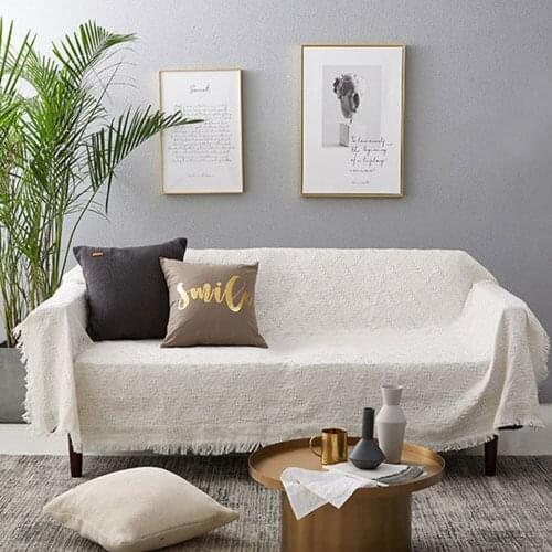 Thicken Knitted Sofa Towel Blanket Slipcover Sofa Cover for Armchair Soft Couch Cover Throw Blanket Sofa Slipcover Solid Color