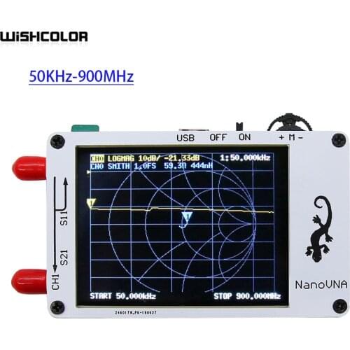 Wishcolor New Arrival NanoVNA Vector Network Analyzer 50KHz-900MHz HF VHF UHF Antenna Analyzer 2.8" LCD Display Sale