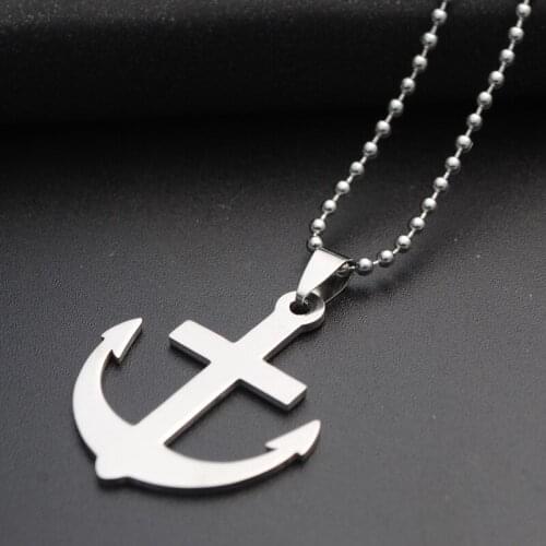 RONGQING 10pcs/lot Anchor stainless steel necklace 60cm Spanish culture Jewelry Choker Necklace Gift for men and woman Reaper OW