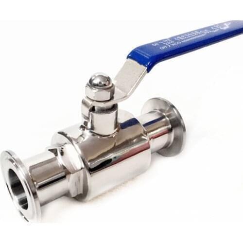 2-1/2" 1.5" OD 63MM Stainless Steel SS304 Sanitary Full Port Ball Valve Clamp Type Ferrule