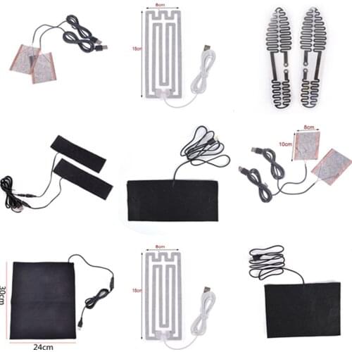 3.7-5V 1Pc Heated Socks Carbon Fiber Pads Electric Heated Insoles Winter Warm Arm Hands Waist Heated Hiking Gloves