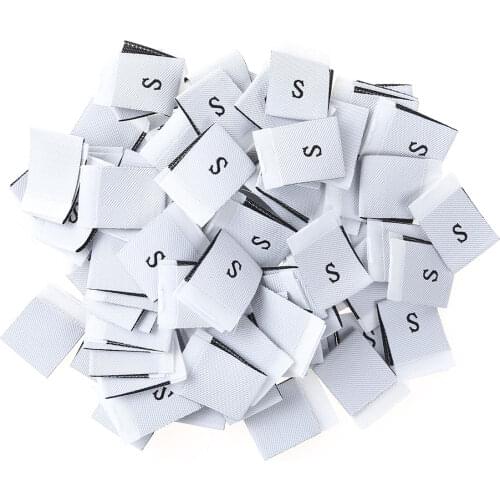 400Pc Clothing Labels Polyester Woven Custom Size Tags S/M/L/XL Sewing Etiquetas Handmade Shirts Clothes Collar Decorative Label