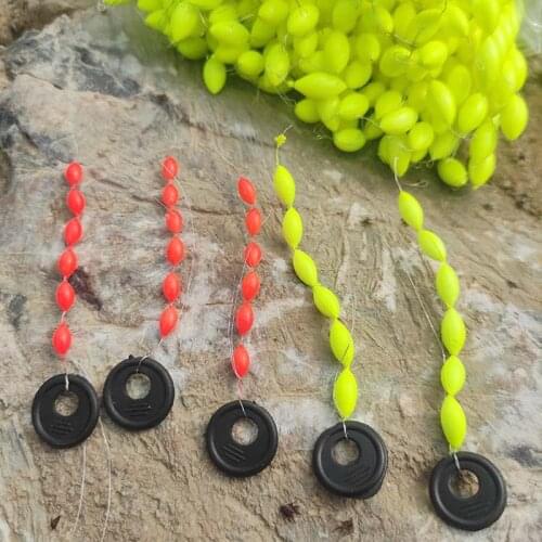 5 set/lot Mini Seven Star Fishing Float Bobber Beans Rig Making Floating Beans Oval Red/Yellow Beads Carp Fishing J446