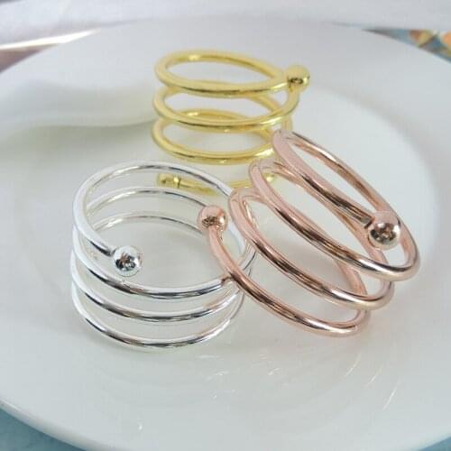 6PCS Creative Spring Slingshot White Club Napkin Ring Cloth Ring Napkin Buckle Western Food Buckle Napkin Ring Personality