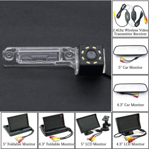 8LED Car CCD Rear View Camera Parking Monitor Wireless For VW Passat CC Polo Jetta Golf Plus Caddy Touran Sagitar Skoda Superb