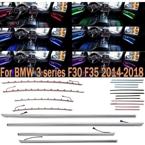 PMFC 9-Color Ambient Light Decorative Lighting Automatic Conversion Car Interior Door For BMW 3 series F30 F35 2014-2018