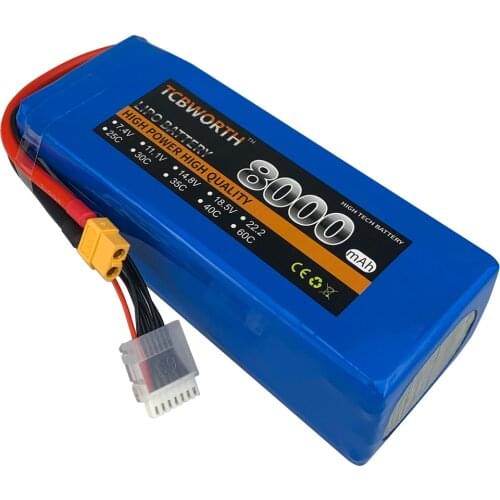 RC Quadcopter LiPo Battery 6S 22.2V 8000mAh 25C 35C For RC Car Airplane Drone 6S RC Batteries Agricultural Aircraft LiPo 22.2V