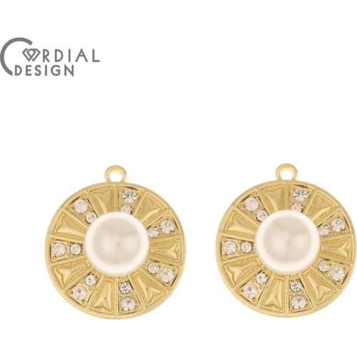 Cordial Design 50Pcs 21*24MM Jewelry Accessories/DIY Charms/Earrings Findings & Components/Round Shapes/Rhinestone Pendant