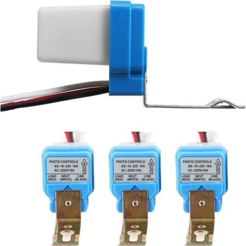 Automatic On Off DC AC 220V 50-60Hz 10A Photo Control Photoswitch Sensor Switch Photocell Street Lamp Light Switch Controller