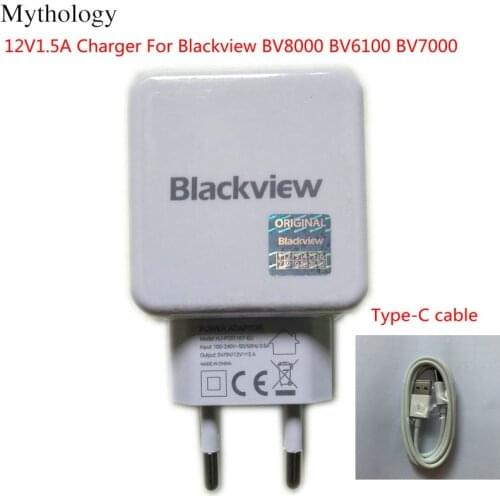 AVY For Original Blackview BV8000 Pro 9V 2A EU Plug Travel Charger Connector Type C Cable USB Cable For BV7000 BV6100 BV8000 Pro