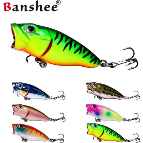 Banshee 45mm 3.3g Bass Popper Fishing Lures Mini Wobblers For Pike Bait Hard Crankbaits Floating/Topwater Poppers Artifcial Lure