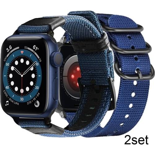 2set bracelet for apple watch 6 iwatch band sports Nylon Strap for apple watch se bands 6 5 4 3 44mm 40mm 42mm 38mm pulseira