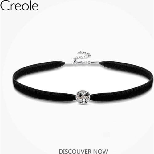 Chokers Necklaces Owl Bead For Women, Europe Style Trendy Jewelry Gift 925 Sterling Silver Fashion Jewelry Wholesale