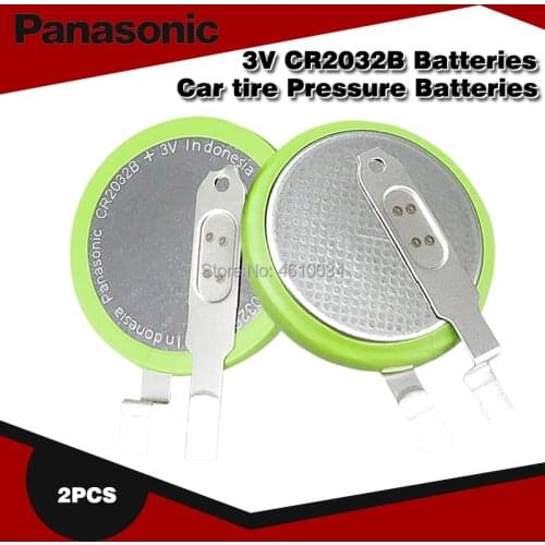 2PCS Panasonic CR2032B tire pressure detector -40℃ to 120℃ sensor CR2032 motherboard battery with solder foot