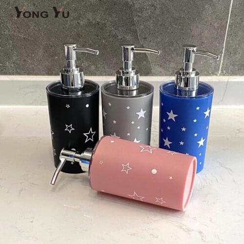 Plastic Liquid Soap Dispensers 320ML Star Print Soap Dispenser Home Decoration Lotion Storage Bottle Bathroom Accessories