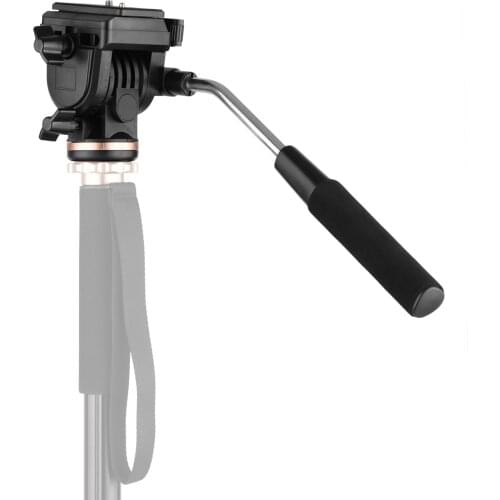 Camera Video Fluid Drag Pan Head Damping Tripod Head with 1/4 Inch Quick Release Plates for Nikon Canon Sony Cameras Camcorders