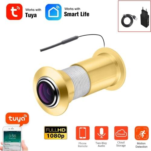 NEOCoolcam Tuya Smart Life Wide Angle Motion Detection 1080P HD Door Cat Eye Hole Viewer Wireless WiFi CCTV Security Camera