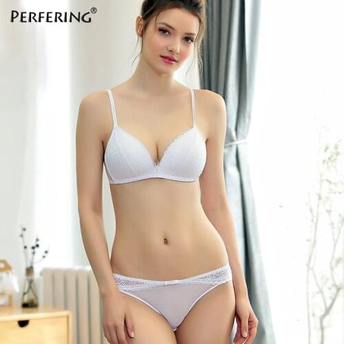 Perfering Hot Fashion French Lace Sexy Push Up Bra Set Underwear Lingerie Gather Bralette Seamless Brassiere Bra Women Romantic