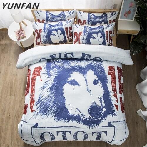 3D Cute Dog Bedding Set High-definition Print Quilt Cover set husky animal bedclothes cartoon single double king duvet cover set