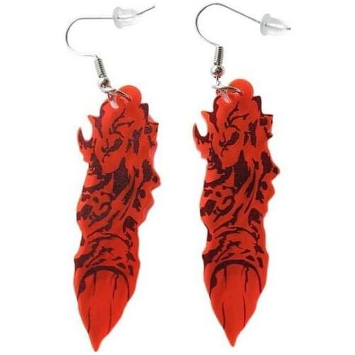 Red acrylic transparent finger earrings