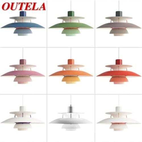 OUTELA Nordic Creative Pendant Light Modern Colorful LED Lamps Fixtures for Home Dining Room Decoration