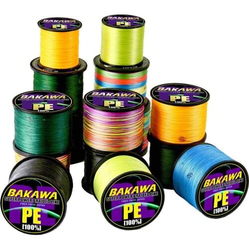 BAKAWA Fishing Line 8 Strands 300M 500M 1000M Japanese 100% PE Multifilament Smooth Sea Saltwater Weave Fly Carp Cord Wire