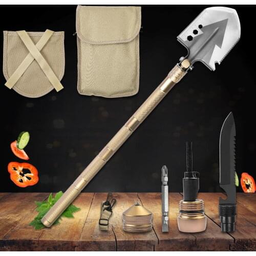 Survival Camping Shovel Multi-Function Folding Shovel Multi-Function Shovel Band Saw Suitable for Hiking, Backpacking, Gardening