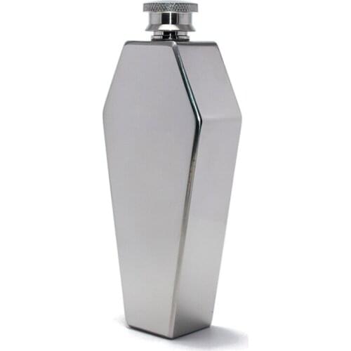 Mini Hip Flask 100ML Personalized Coffin Shape Stainless Steel Portable Flagon Travel Wine Pot Bar Gift Supplies for Men