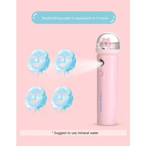 20ml Mini Nano Face Spray Steamer Portable USB Cute Cat Humidifier Deep Hydrating Cold Facial Nebulizer Beauty Skin Care Tools