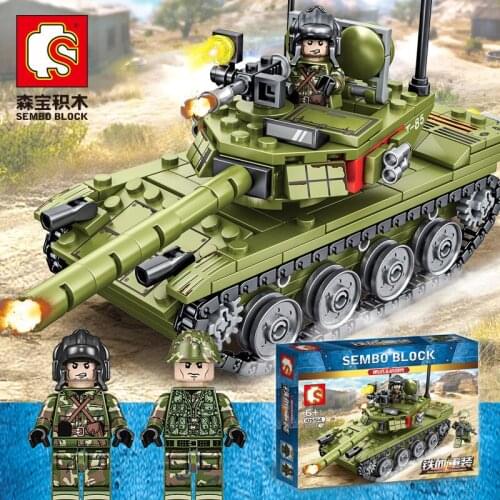 Mould King Senbo 105514 Iron Blood Heavy 85 Military Tank DIY Small Particle Model Boys Building Block Toy