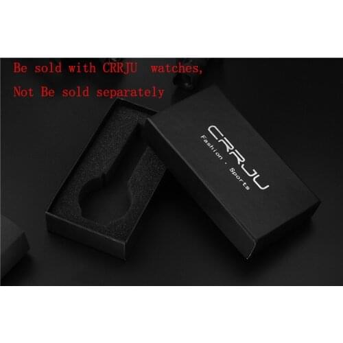 Fashion Black rectangle CRRJU Watches Gift Box, Hard Card Material It will be sent with Yazole watches. not be sold separately