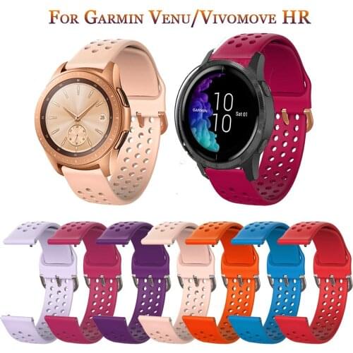 Soft Silicone Strap Watchband for Garmin Venu Sq/ Forerunner 245 645 M / Vivomove HR Smart Watch Bracelet Wristband Sport Correa