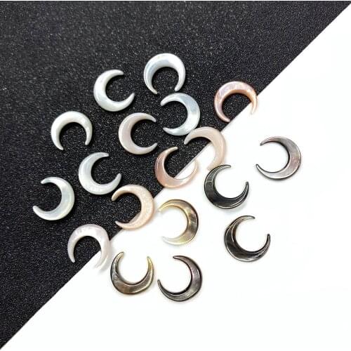 Natural Sea Water Shell Beads Moon Shape Black Shell Pendant Mother Shell Pearls DIY Jewelry Making Necklace Earring Accessories