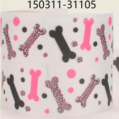 NEW 50 yards1/2"38mm New cartoon dog bone dog paw printed grosgrain ribbon