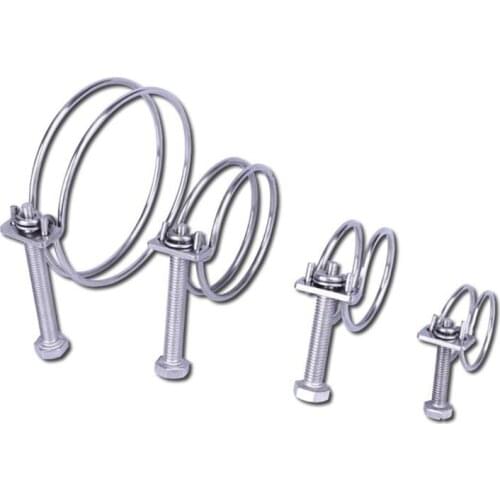 Factory wholesale custom Heavy Duty 304 Stainless Steel adjustable types of ring double wire spring hose clamp
