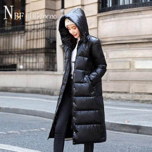 Black Color M-4XL Women Parkas Hooded Pocket Female Overcoat